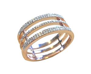 Intrigue Womens/Ladies Diamante Scarf Ring (Rose Gold) - JW542