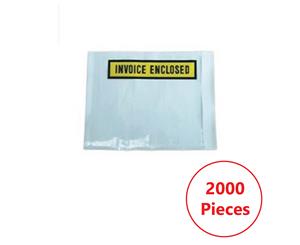 Invoice Enclosed Document Pouch - 115x150mm White Clear Printed Sticker - 2000