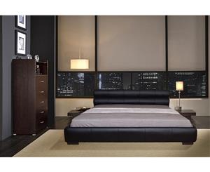 Istyle Hublot Queen Bed Frame Pu Leather Black