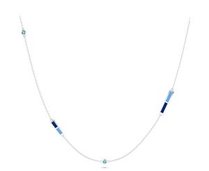 Kansas City Royals Topaz Chain Necklace For Women In Sterling Silver Design by BIXLER - Sterling Silver