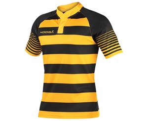 Kooga Mens Touchline Hooped Match Rugby Shirt (Black/Gold) - RW3327