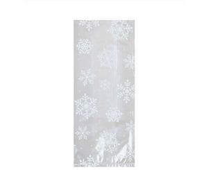 Large Snowflake White Clear Cellophane Loot Bags Pack of 20