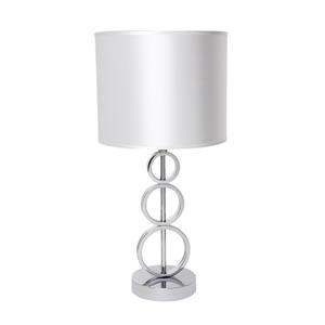 Light Table Lamp Chase Cafe 43cm Chrome Base/wte Sde 11329