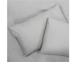 Linen House Nimes Housewife Pillowcase Pair (Pale Grey) - RV1310