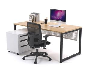 Litewall Evolve - Modern Office Desk Office Furniture [1800L x 800W] - maple white modesty