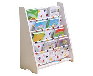 Little Star White Kids Wooden Canvas Bookcase