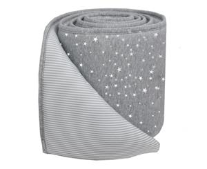 Living Textiles 2-piece Jersey Cot Bumper Set Grey Stars/Grey Stripe