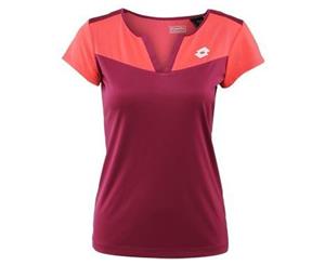 Lotto Women's Natty Tennis Tee Top T-shirt Performance - Velvet/Rose