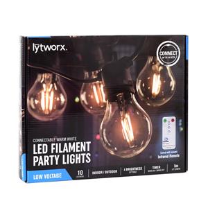 Lytworx Connectable LED Filament Party Lights Warm White - 10 Pack