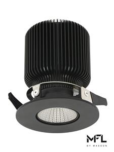 MFL By Masson Accent Gimble LED Dimmable Black Downlight in Warm White