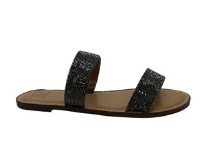 Material Girl Womens Ginnie Fabric Open Toe Formal Slide Sandals