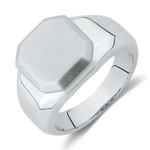 Matte Signet Ring in Stainless Steel