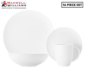 Maxwell & Williams 16-Piece White Basics Diamonds Dinner Set