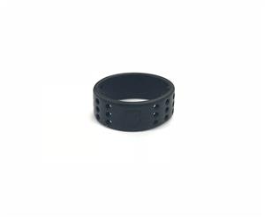 Men's QALO Wedding Ring - Perforated - Black