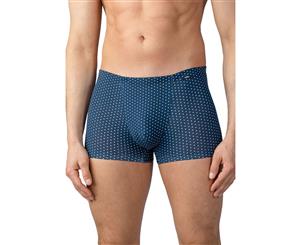 Mey Men 33521-668 Point Yacht Blue Spotted Cotton Fitted Boxer