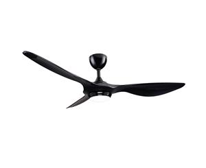 Miami 132CM 52'' 3 Blade DC Ceiling Fan with Light and Remote 6-Speed Black