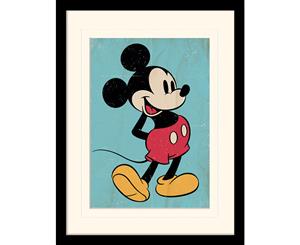 Mickey Mouse - Retro Mounted & Framed 30 x 40cm Print