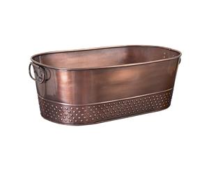 Moda Oval Beverage Tub Antique Copper Plated 52 X 29Cm