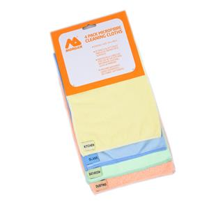Morgan Kitchen Bathroom Glass and Dust Cleaning Cloth - 4 Pack
