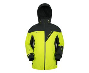 Mountain Warehouse Asteroid Ski Jacket w/ Fleece Lined Hood and Stretch Fabric - Lime