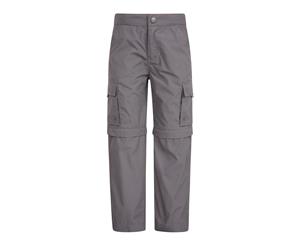 Mountain Warehouse Kids Zip-off Trousers Cotton/Polyester Fabric Blend - Dark Grey