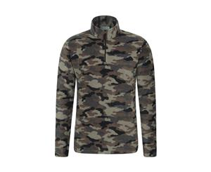 Mountain Warehouse Mens Micro Fleece Top Lightweight Sweater Pullover Jumper - Black Camo