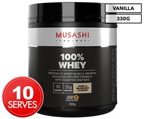 Musashi 100% Whey Protein Powder Vanilla Milkshake 330g
