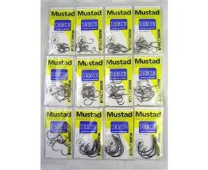 Mustad Demon- Entire Range 12 Pack-Sizes 6-4-2-1-1/0-2/0-3/0-4/0-5/0-6/0-7/0-8/0