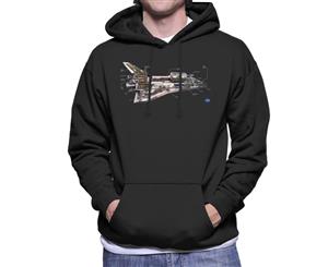 NASA Space Shuttle Schematic Diagram Men's Hooded Sweatshirt - Black