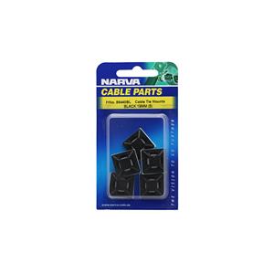 Narva 19mm Black Cable Tie Mounts - 5 Pack