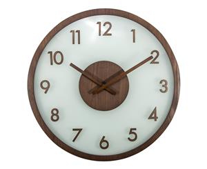 NeXtime Frosted Wood/Glass Clock - Brown