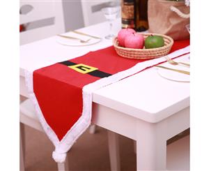 New Christmas Santa Belt Table Runner Cloth Mat Desk Cover Home Party Xmas Decor