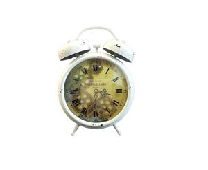 Newton Bell Exposed Gear Bedside Clock - White