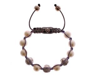 Nialaya White Sea Pearls Cz 925 Silver Bracelet