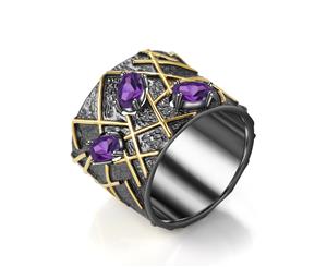 Olivia Yip - The Fence Can'T Stop The Charm Of Purple Gems Women's Ring