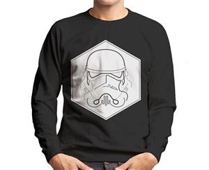 Original Stormtrooper Line Art Hexagon Men's Sweatshirt - Black