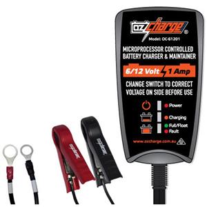 Ozcharge 6/12 Volt 1 Amp Battery Charger & Maintainer