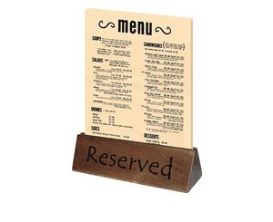 Pack of 10 Olympia Acacia Menu Holder & Reserved Sign