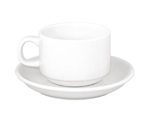 Pack of 24 Athena Hotelware 24 Stacking Tea Cup & Saucer Combo