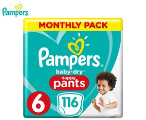 Pampers Baby-Dry Junior Size 6 15kg+ Nappy Pants 116-Pack