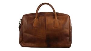 Pierre Cardin Rustic Travel Leather Bag - Cognac