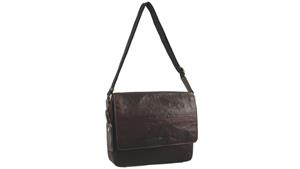 Pierre Cardin Small Rustic Business Leather Bag - Brown