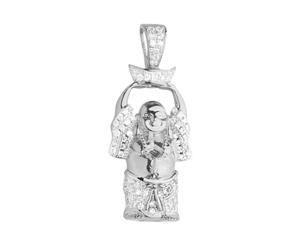 Premium Bling - 925 Sterling Silver Mini Buddha Pendant - Silver
