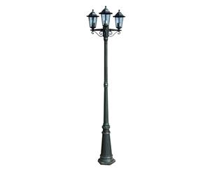 Preston Garden Light Post 3-arm 215cm Dark Green Outdoor Standing Lamp