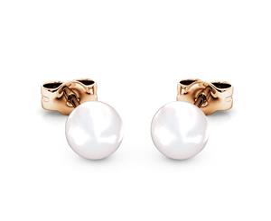 Purity Pearl Stud Earrings Embellished with Swarovski Crystal Pearls-Rose Gold/Pearl