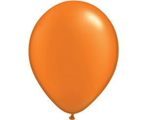 Qualatex 11 Inch Round Plain Latex Balloons (100 Pack) (Pearl Mandarin) - SG4586