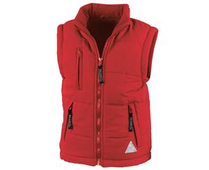 Result Childrens Unisex Ultra Padded Bodywarmer / Gilet (Water Repellent & Windproof) (Red) - RW3235
