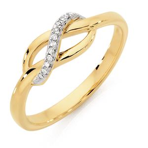Ring with Diamonds in 10ct Yellow Gold