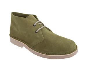 Roamers Mens Real Suede Round Toe Unlined Desert Boots (Khaki) - DF231