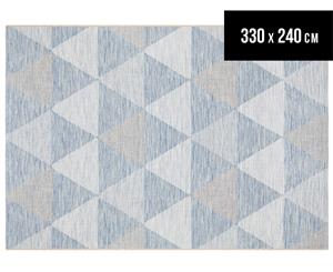 Rug Culture 330x240cm Terrace Triangles Indoor/Outdoor Rug - Blue/Natural
